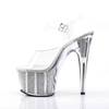 Pleaser - ADORE708SRS Sandale à bride à la cheville, Pole dance chaussures - Chaussures de pole dance - Couleur argent Product image